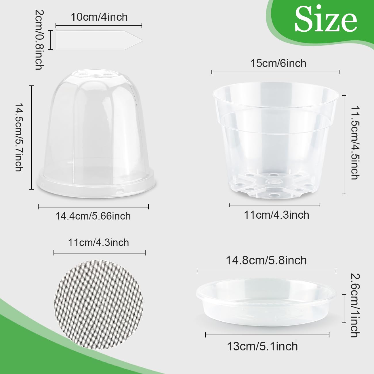 BTPLASTIK clear pot with saucer to keep workspace clean during watering
