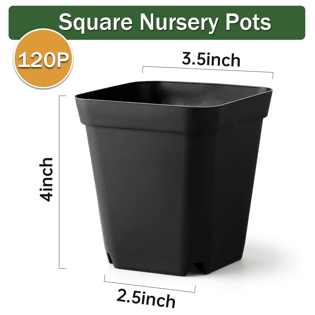 BTPLASTIK durable PP plastic pot, side view, shows lightweight resilience.