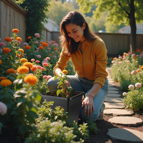 BTPLASTIK durable square planters ideal for citrus and decorative plants.