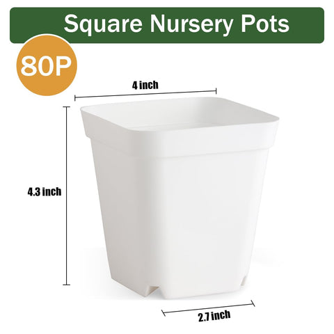 BTPLASTIK stackable 4-inch nursery pots save space during seedling setup.