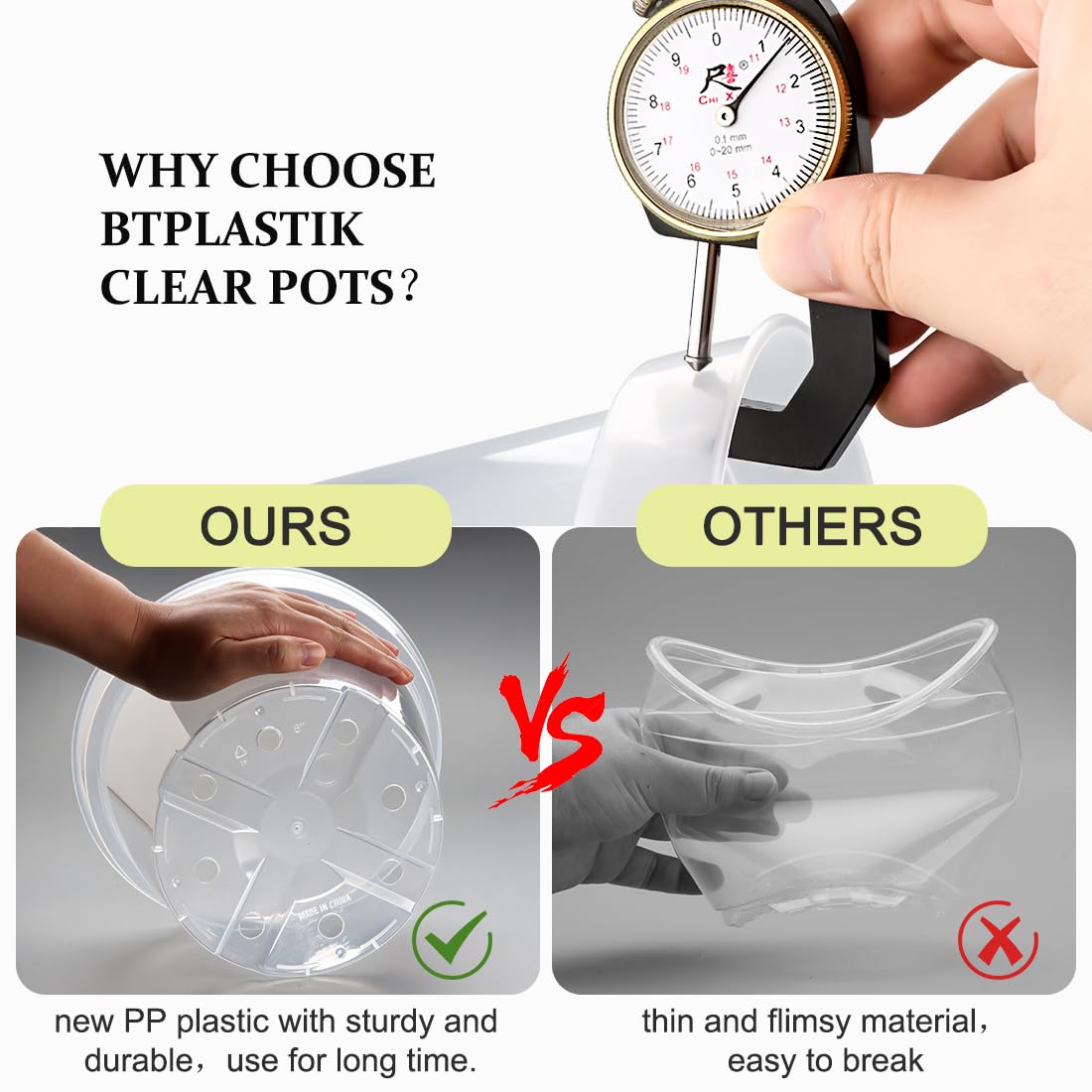 BTPLASTIK plant saucer tray keeps surfaces clean and catches excess water.