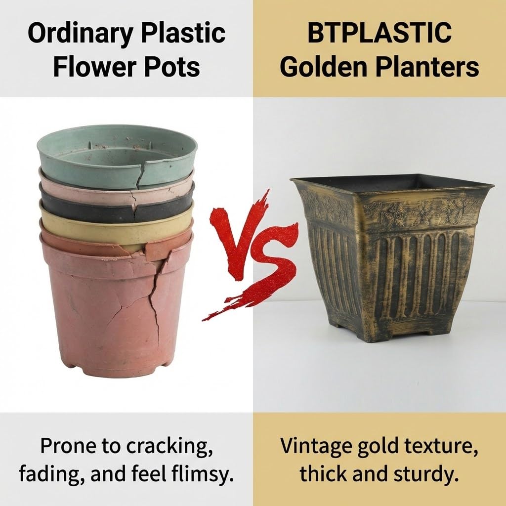 BTPLASTIK raised base keeps pots elevated for better airflow and drainage.