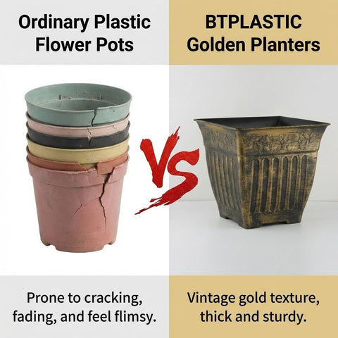 BTPLASTIK raised base keeps pots elevated for better airflow and drainage.