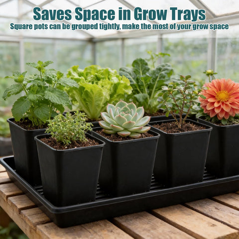 BTPLASTIK stackable nursery pots save space in storage