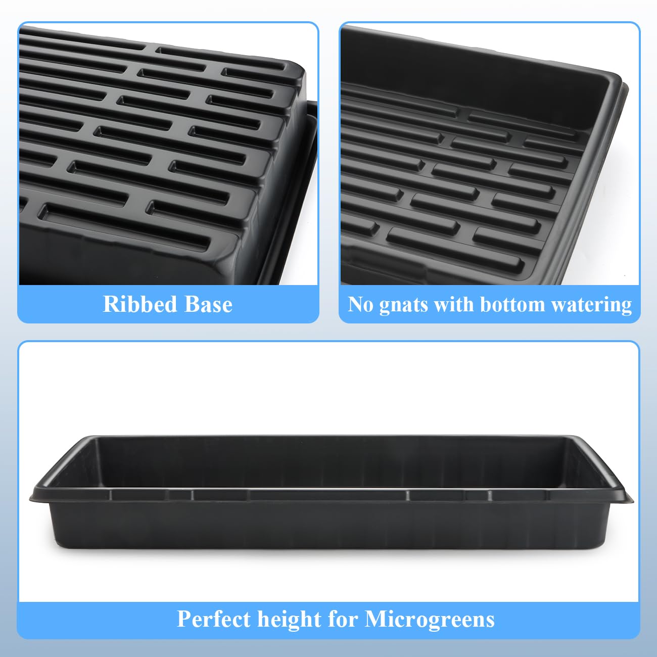 BTPLASTIK strong 40 lb load capacity supports moist soil and plants.