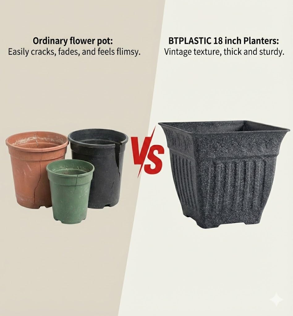 BTPLASTIK weather-resistant planter suitable for indoor and outdoor use