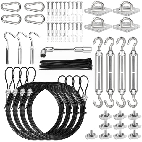 Btvsd sun sail hardware kit complete set for secure outdoor shade installations.