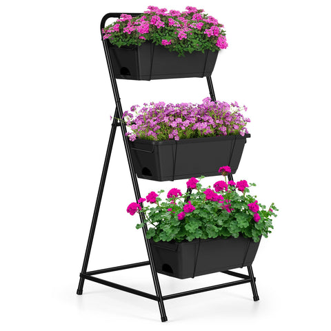 BTY 3-tier raised garden bed front view for herbs and veggies.