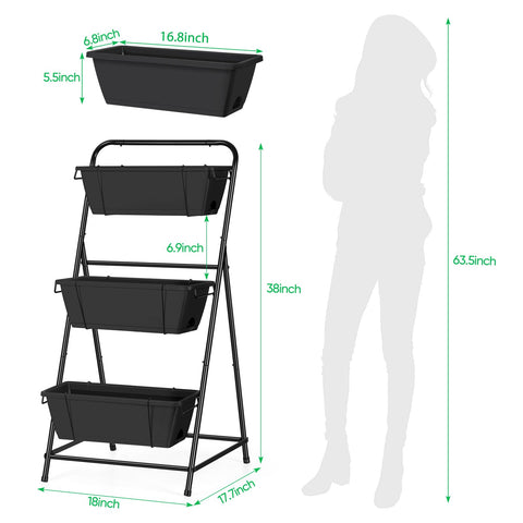 BTY vertical garden bed side profile shows sturdy base.