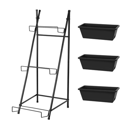 BTY planter demonstrates tiered sections for herbs, flowers, and vegetables.
