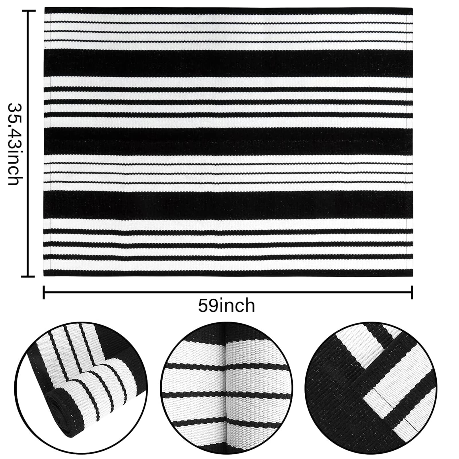BUAGETUP black and white rug washable and easy to clean for busy homes.