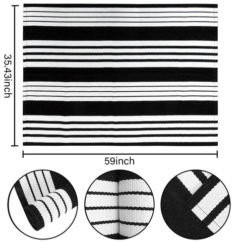 BUAGETUP black and white rug washable and easy to clean for busy homes.