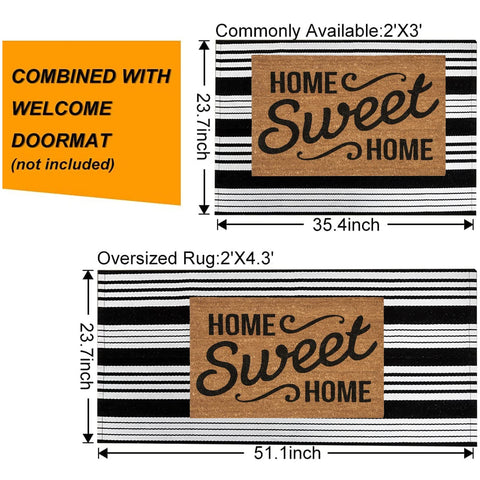 BUAGETUP striped texture weave adds stylish pattern to front porch or entryway.