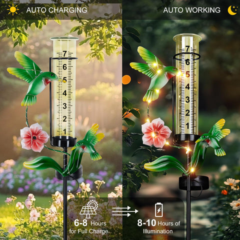 BUARO8AGA hummingbird statue lights up your yard at night