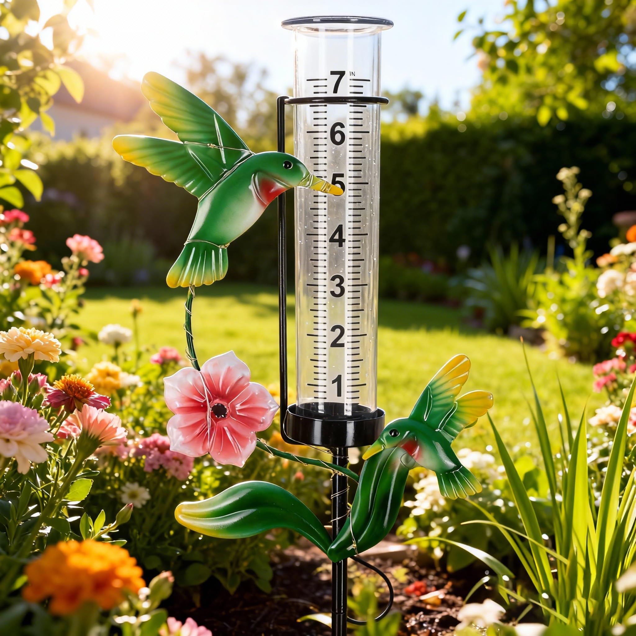 BUARO8AGA solar-powered rain gauge shows rainfall at a glance