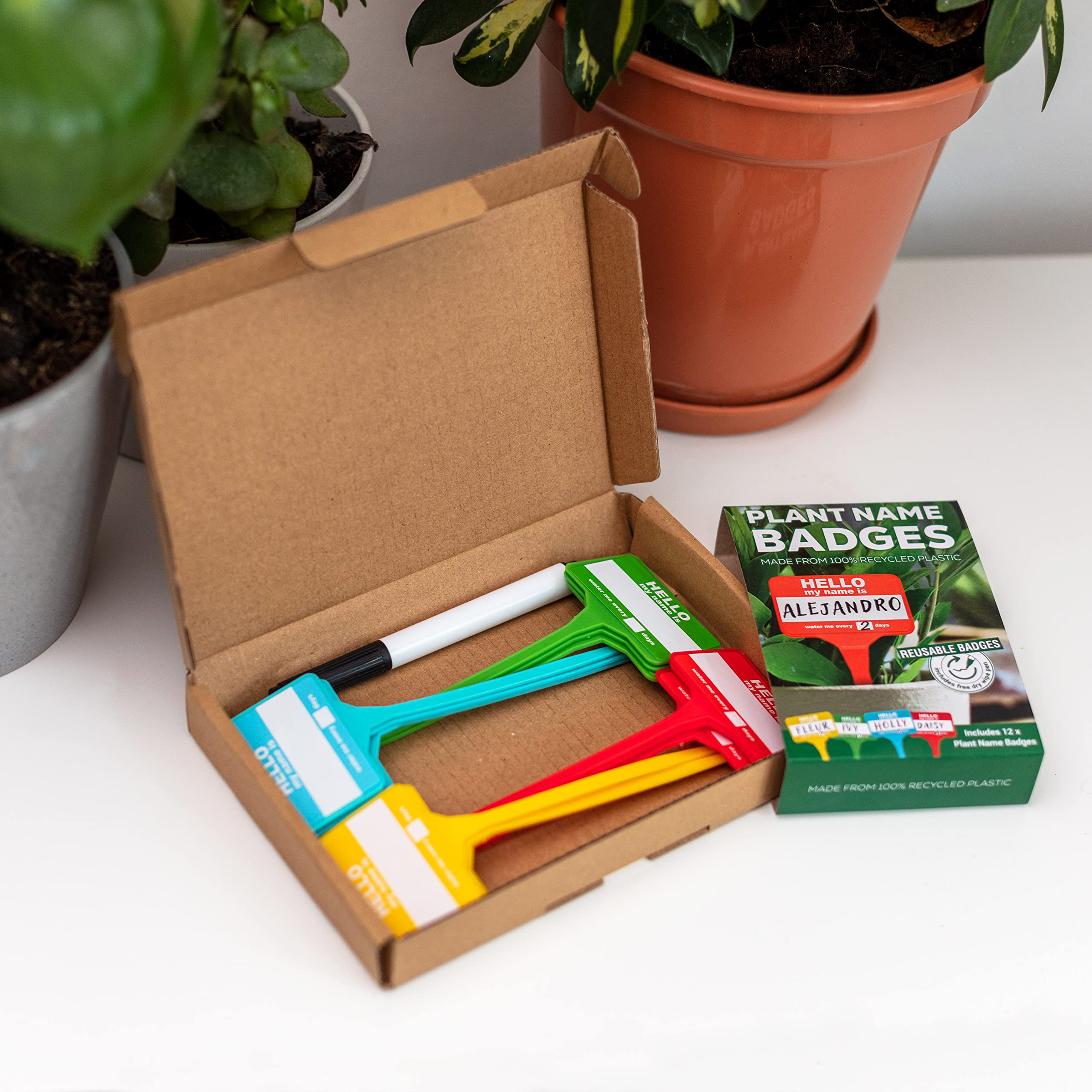 Bubblegum Stuff Plant Name Badges dry-wipe pen included for easy renaming