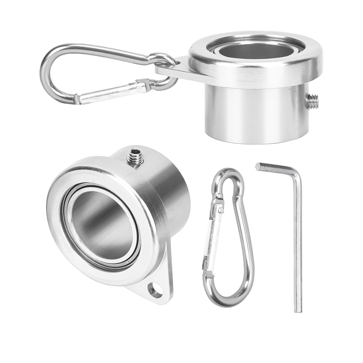 Bubblythe aluminum flag pole rings with 360-degree rotation for tangle-free display.