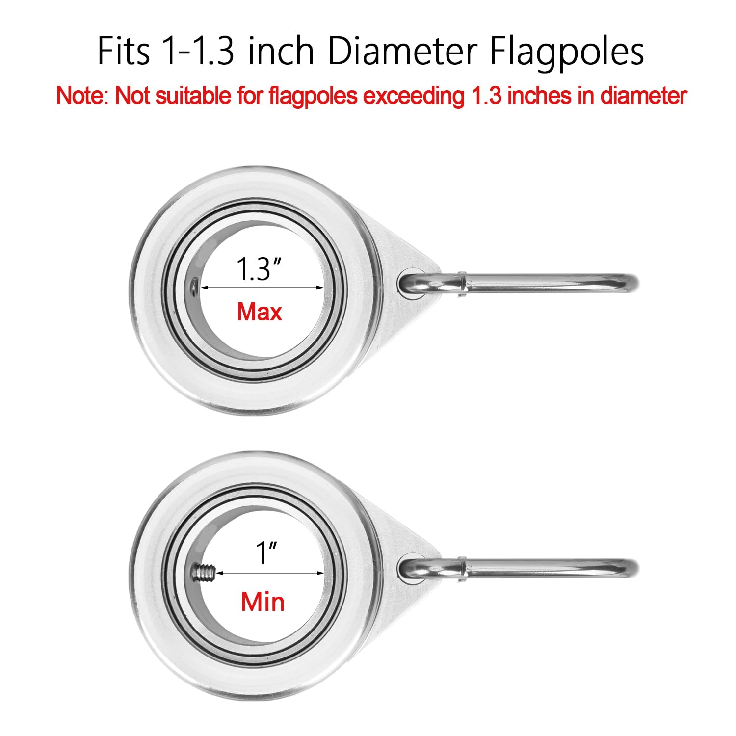 Bubblythe aluminum flag ring offers durable performance in windy conditions.