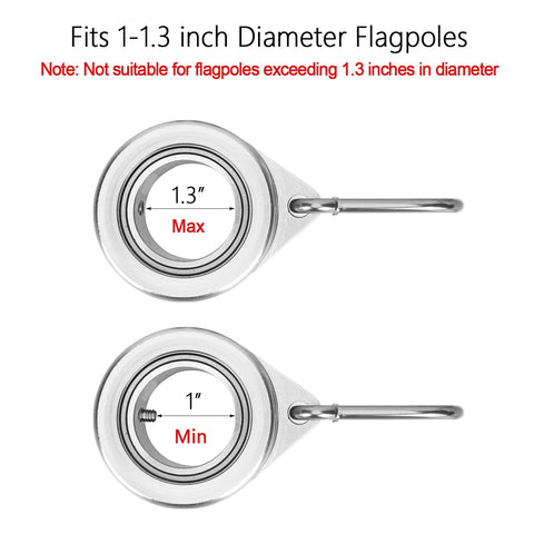 Bubblythe aluminum flag ring offers durable performance in windy conditions.