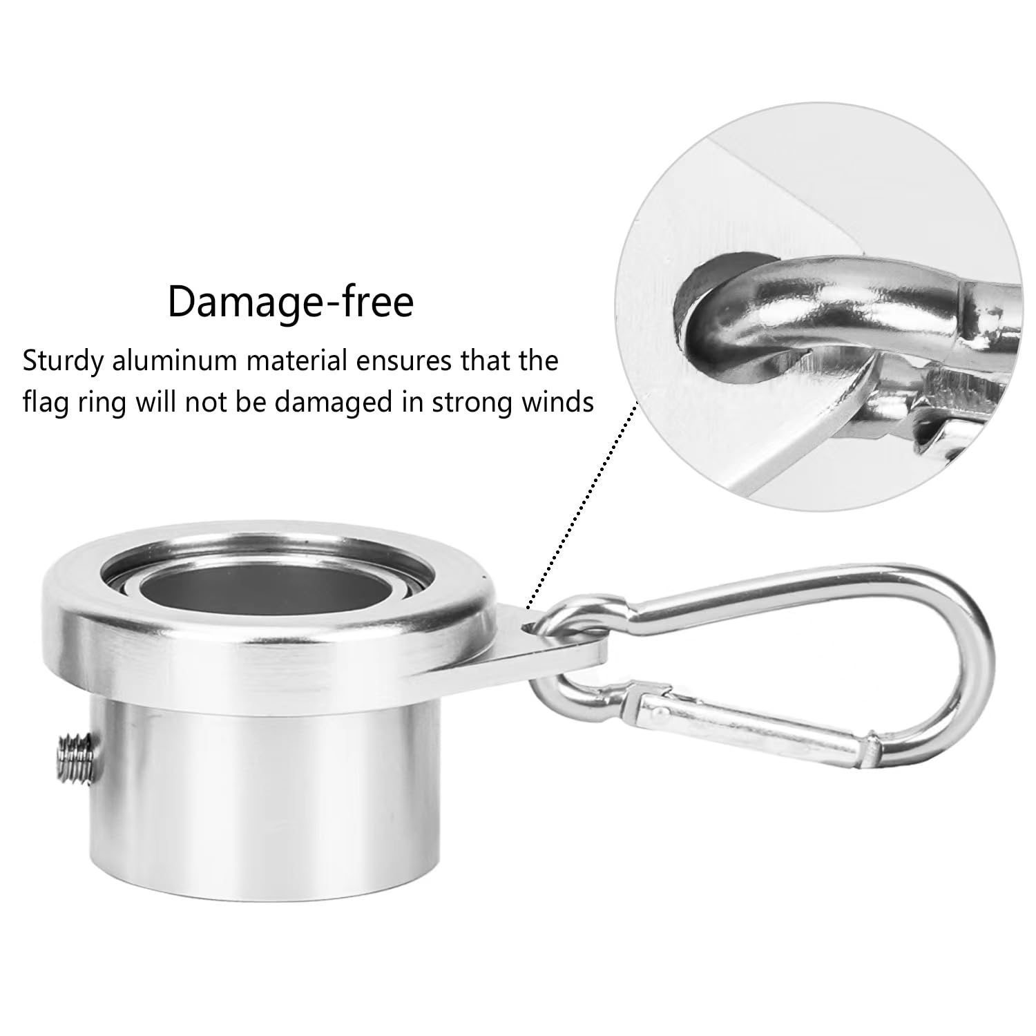 Bubblythe carabiner clips pair with rings for easy mounting.