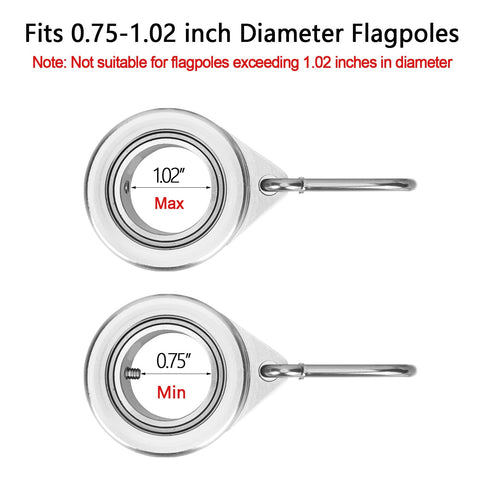 Bubblythe aluminum flag rings resist wind and prevent pole damage.