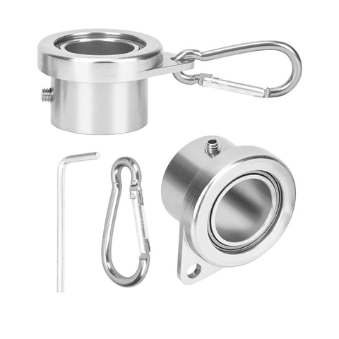 Bubblythe flag pole ring with 360-degree rotation for tangle-free display.