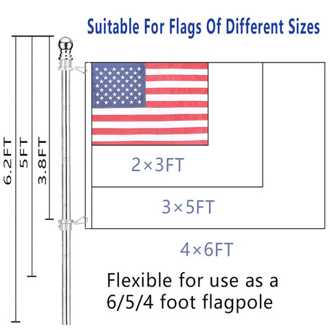 Bubblythe stainless steel outdoor flag pole withstands rain and wind.