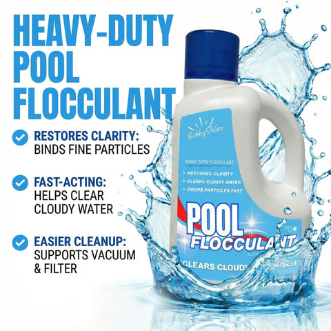 Cloudy pool water before treatment showing need for clarifier