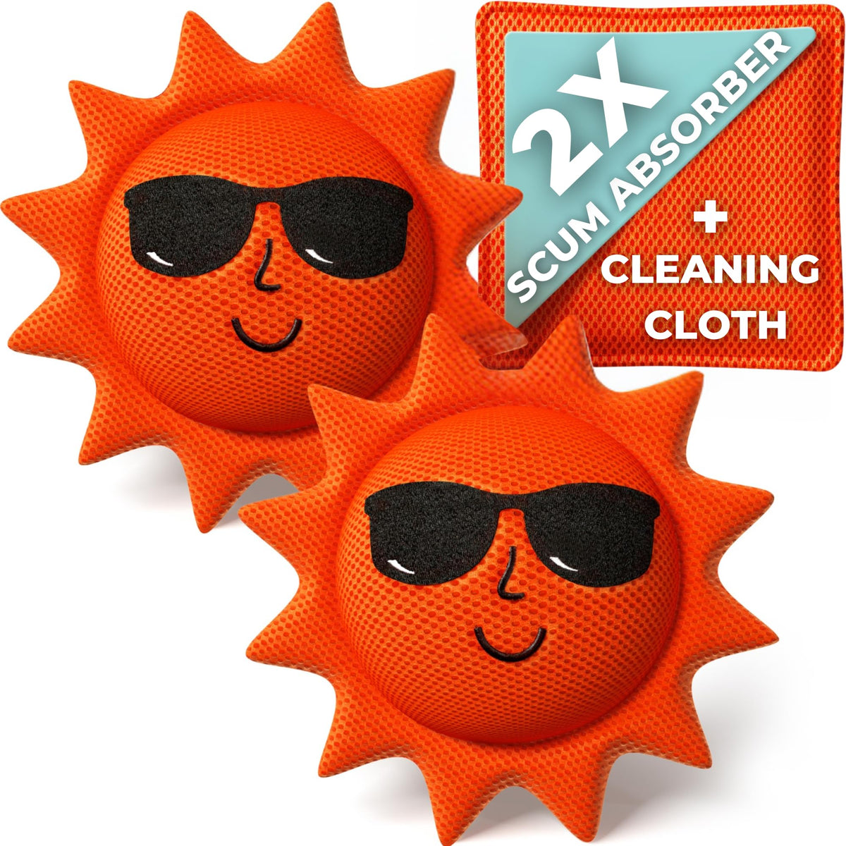 BubbyShine hot tub scum absorber floats to collect body oils for clearer water.