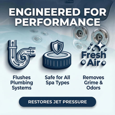 BubbyShine hot tub system flush being circulated for pre-drain cleanup
