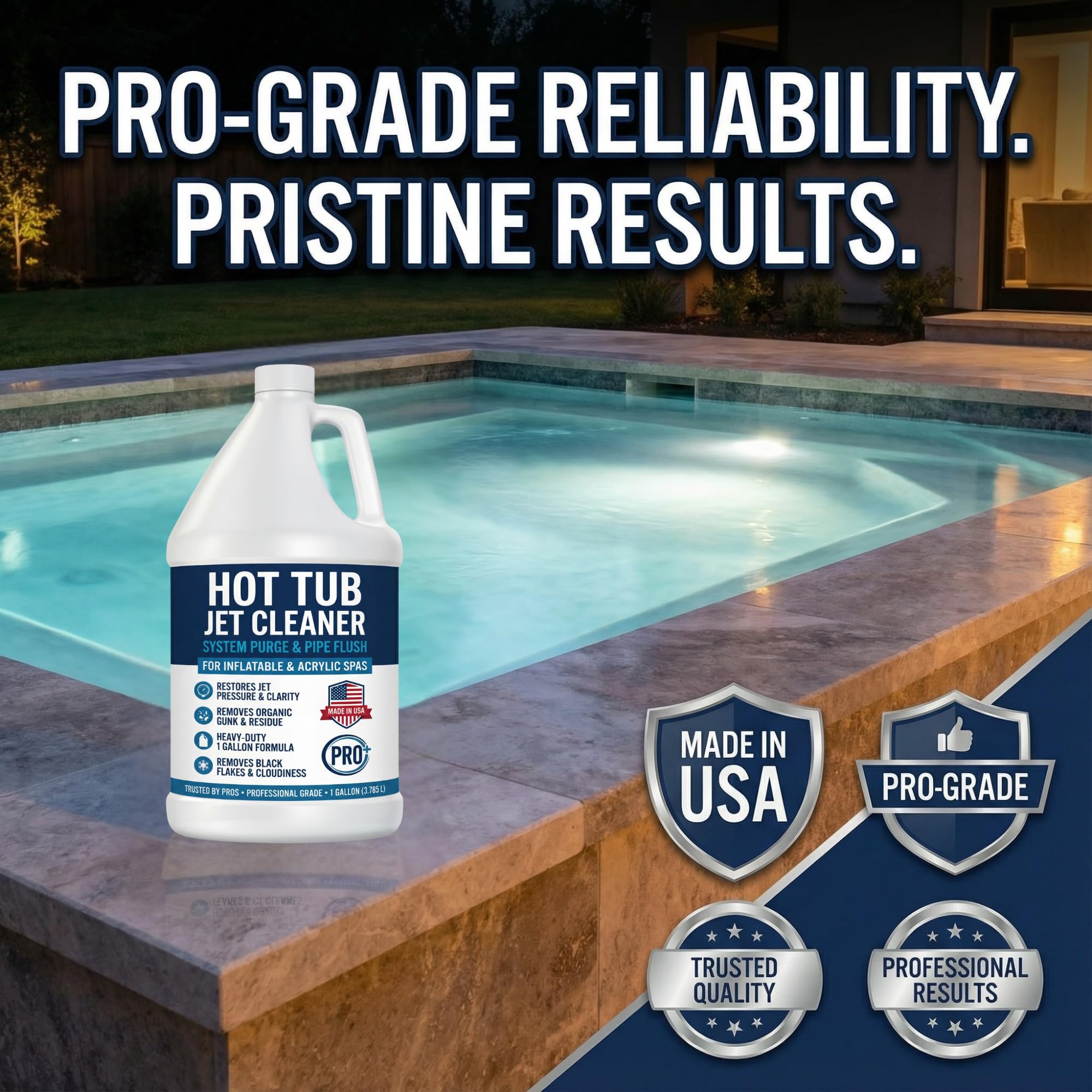 BubbyShine jet tub cleaner in use to rinse jet lines
