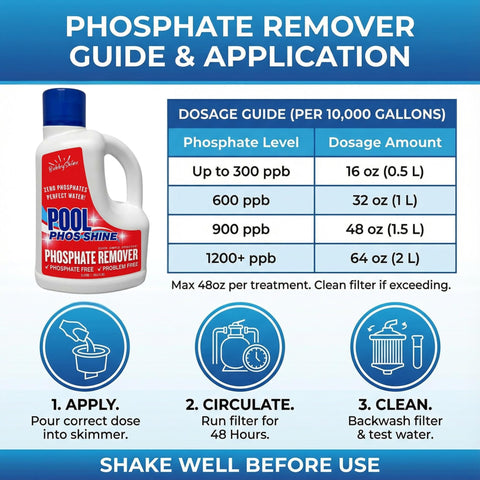 BubbyShine phosphate remover after heavy rain for water balance.