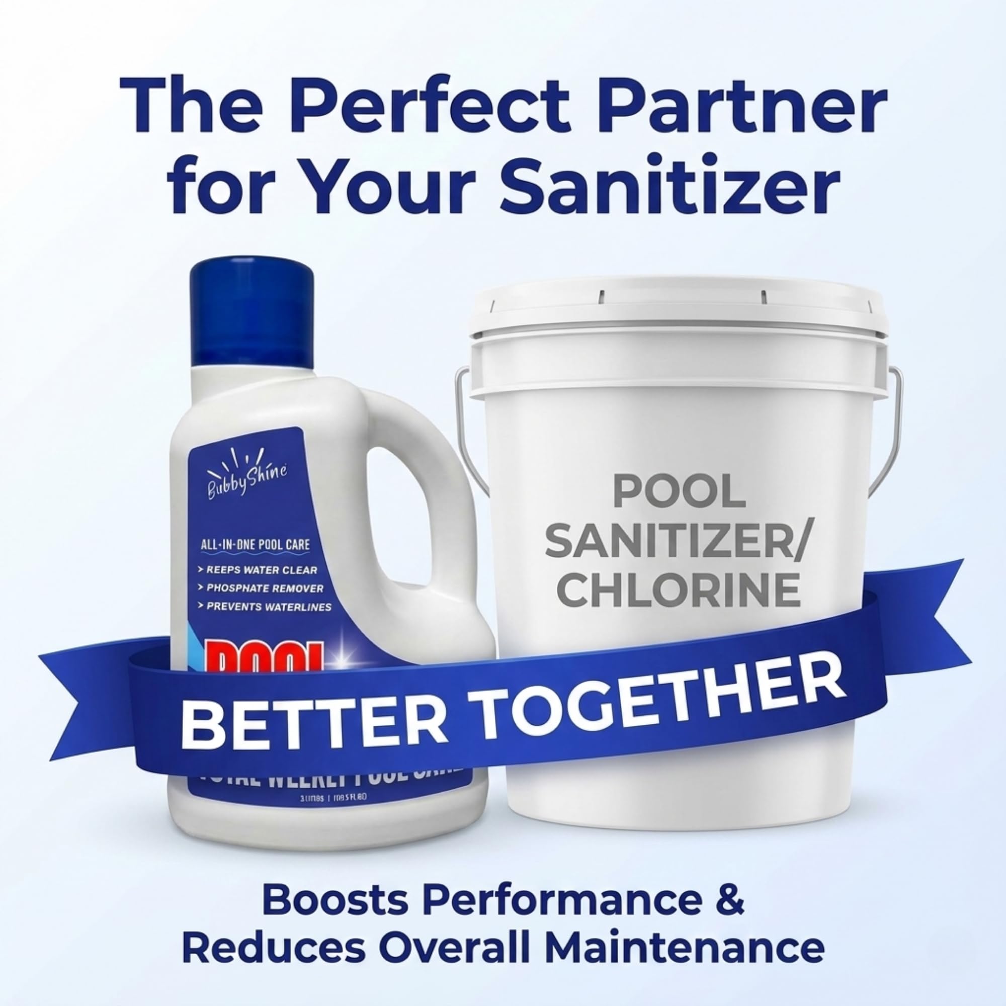 BubbyShine pool enzyme treatment targets oils and swimmer waste