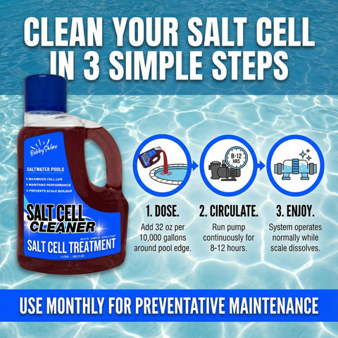 BubbyShine cleaner in pool water suggests clearer, balanced water