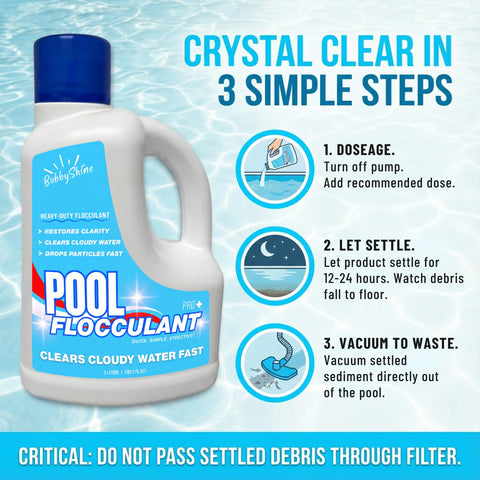 Sediment settles in 12 to 24 hours for easier cleanup