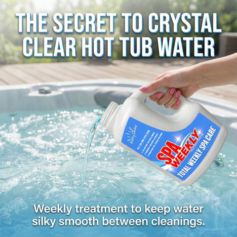 BubbyShine spa setup with jets and inflatable tub scene for easy maintenance.