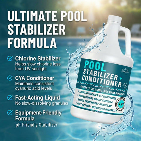 BubbyShine stabilizer label closeup highlighting product purpose.
