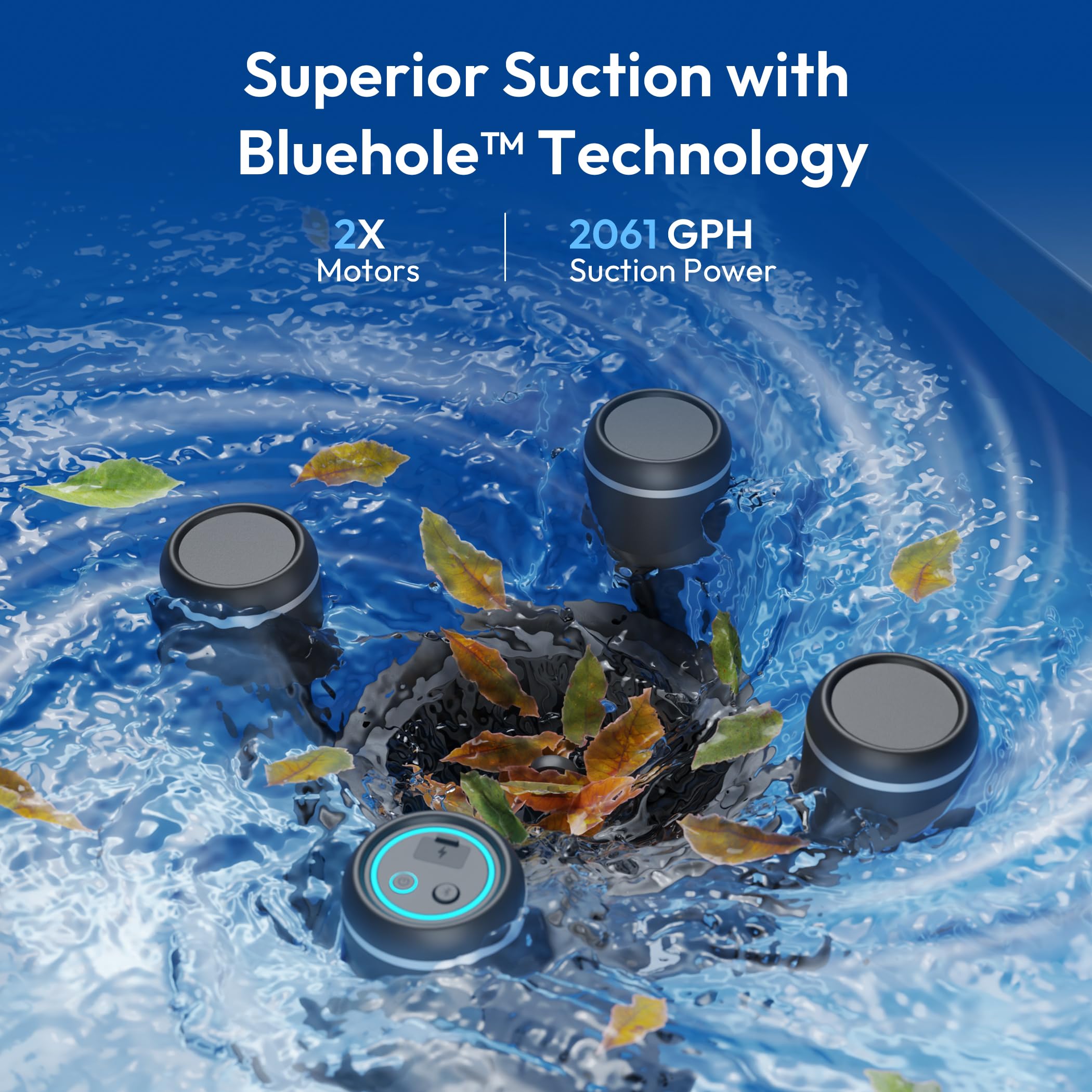 BUBLUE F10 AI navigation pathing ensures thorough pool coverage.
