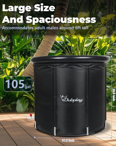 Bubplay Ice Bath foldable design for compact storage after use.