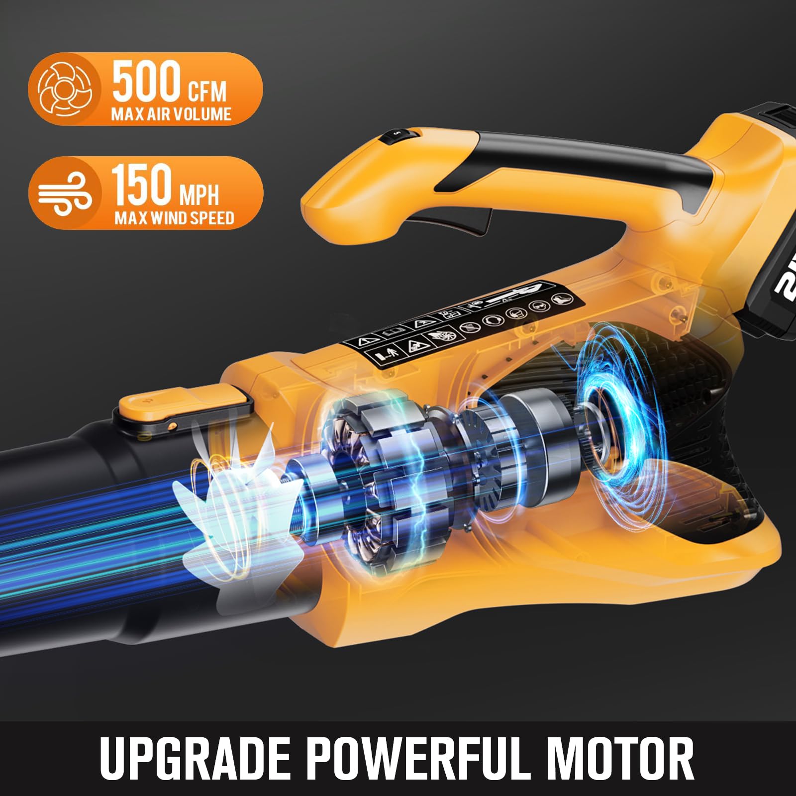 BUBRA 21V battery pack with dual 4000mAh cells for extended runtime.