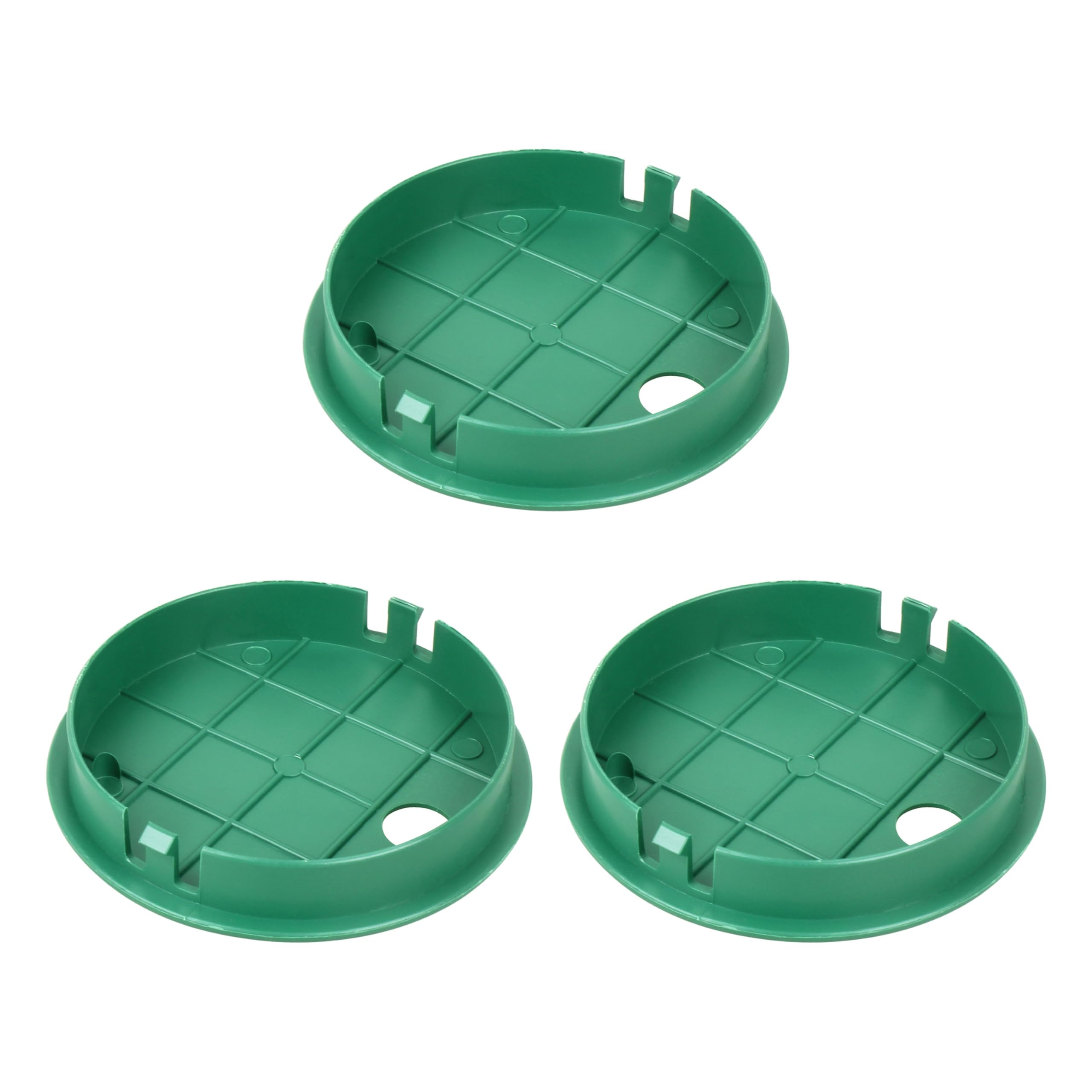 Buccilly green 6in valve box cover in garden setting for multiple boxes