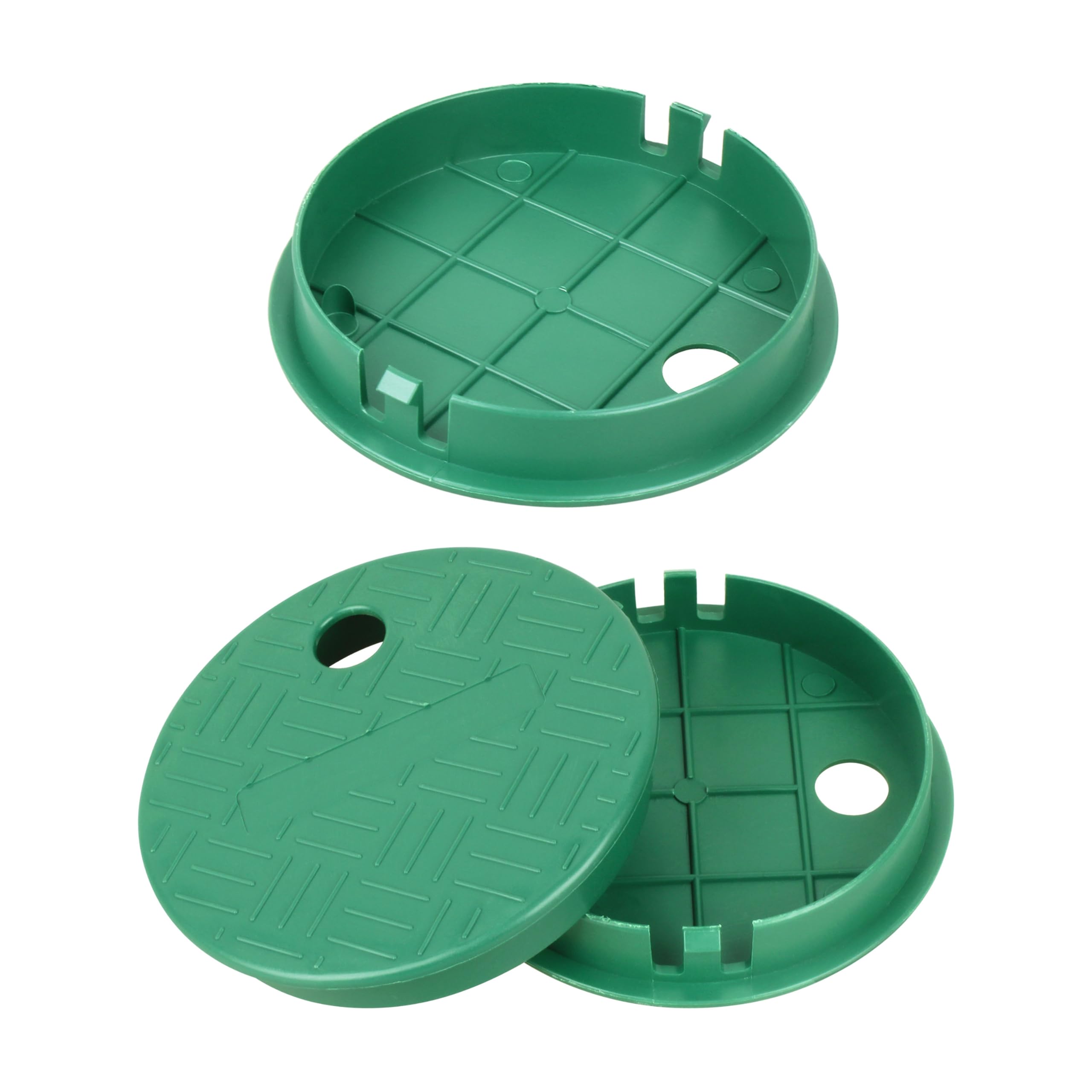 Buccilly 6in round valve box cover front view protects irrigation components from debris