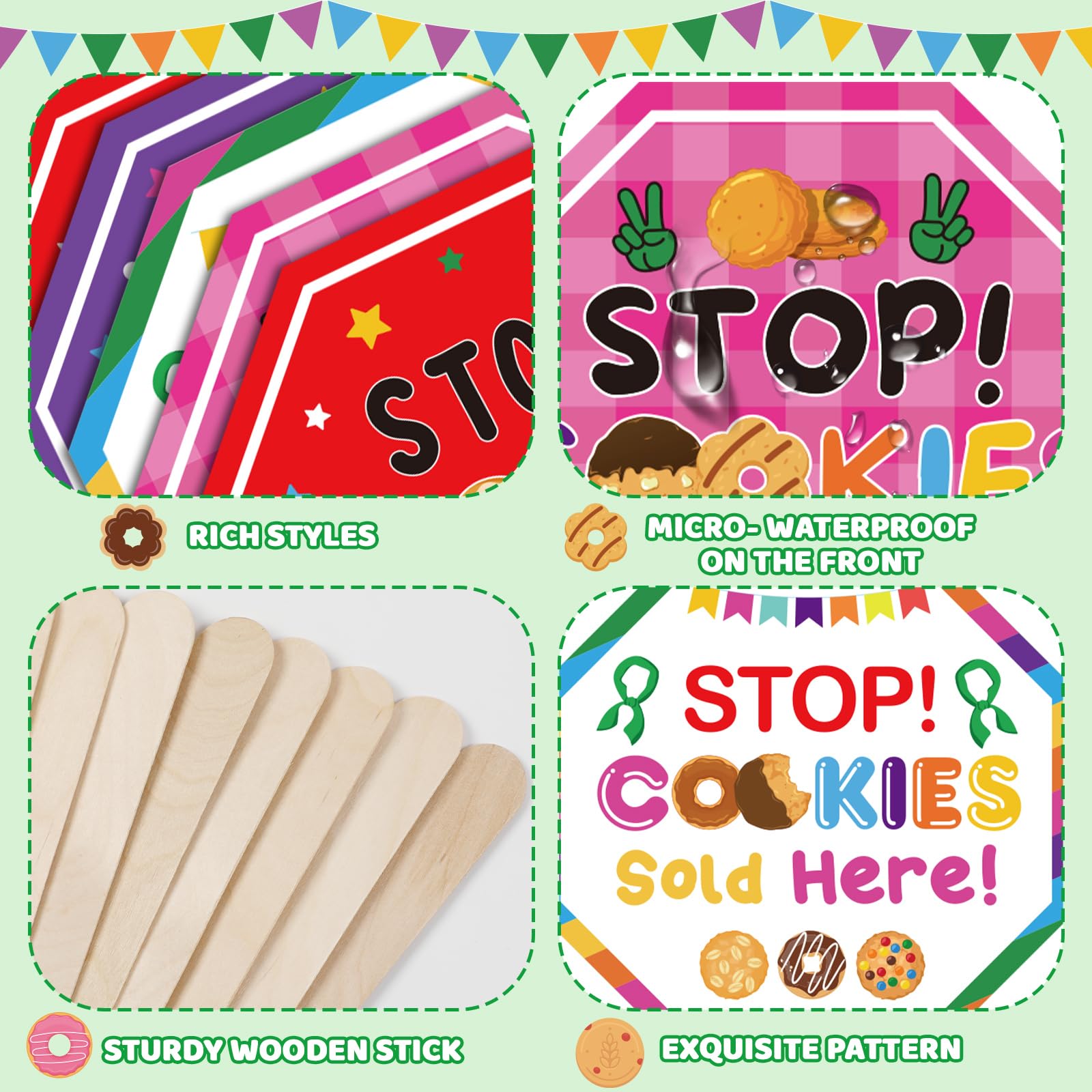 Bucherry colorful signs ready for instant booth setup and sales