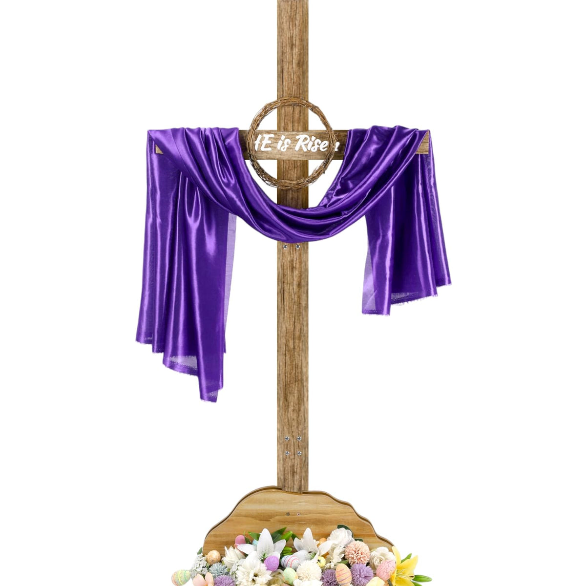 Bucherry Easter cross 71-inch stand for easy outdoor lawn display.
