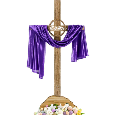 Bucherry Easter cross 71-inch stand for easy outdoor lawn display.