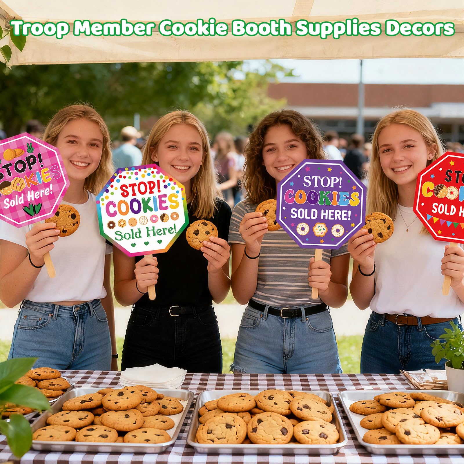 Bucherry handheld stick for signs easy deployment at bake sales and troop events