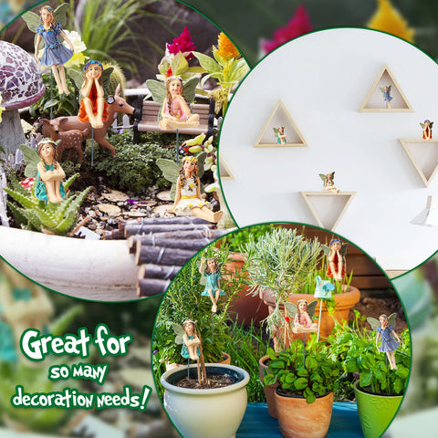 Bucherry mini fairy figurine style C with stakes for easy setup
