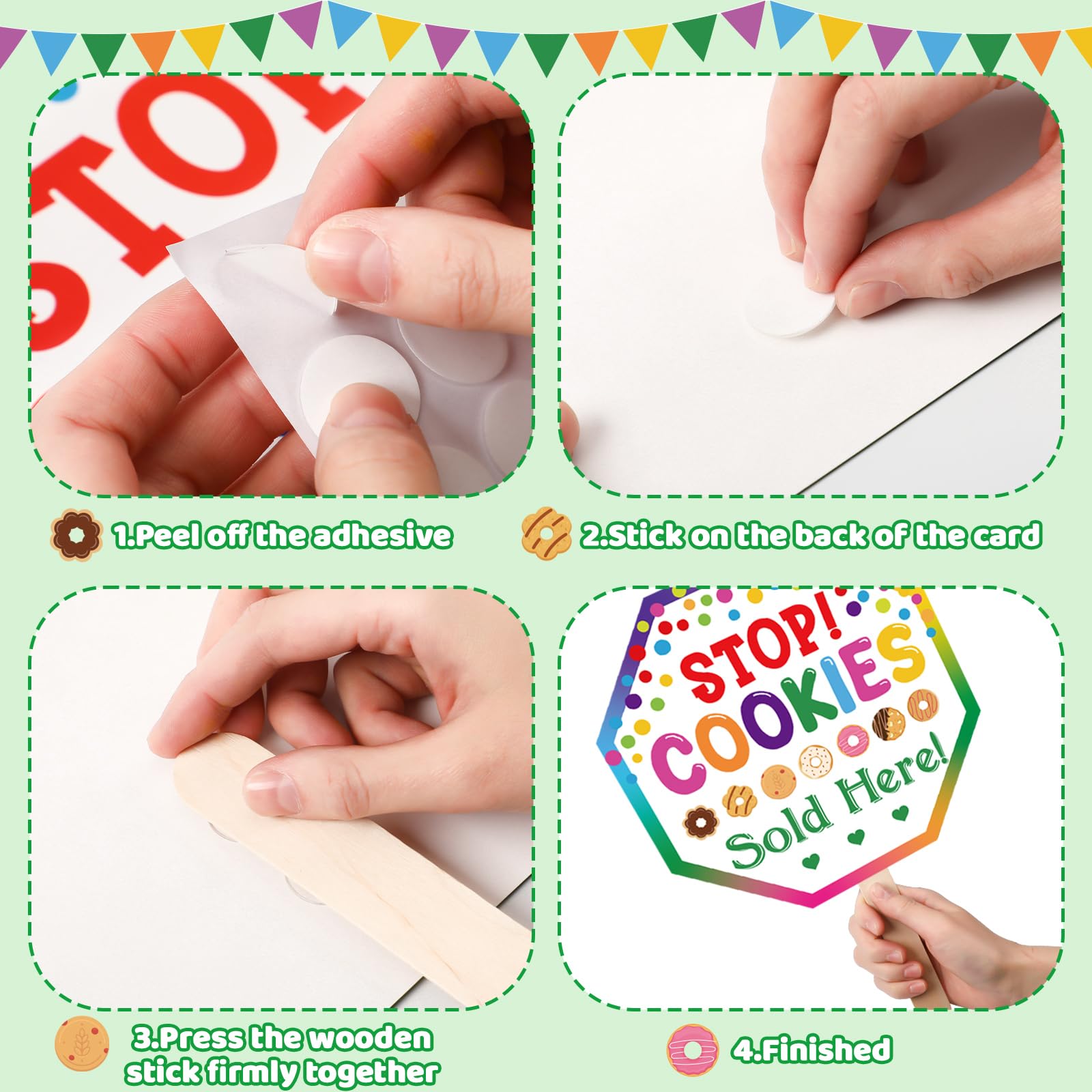 Bucherry Stop Cookies Sold Here kit packaged with signs sticks and adhesives
