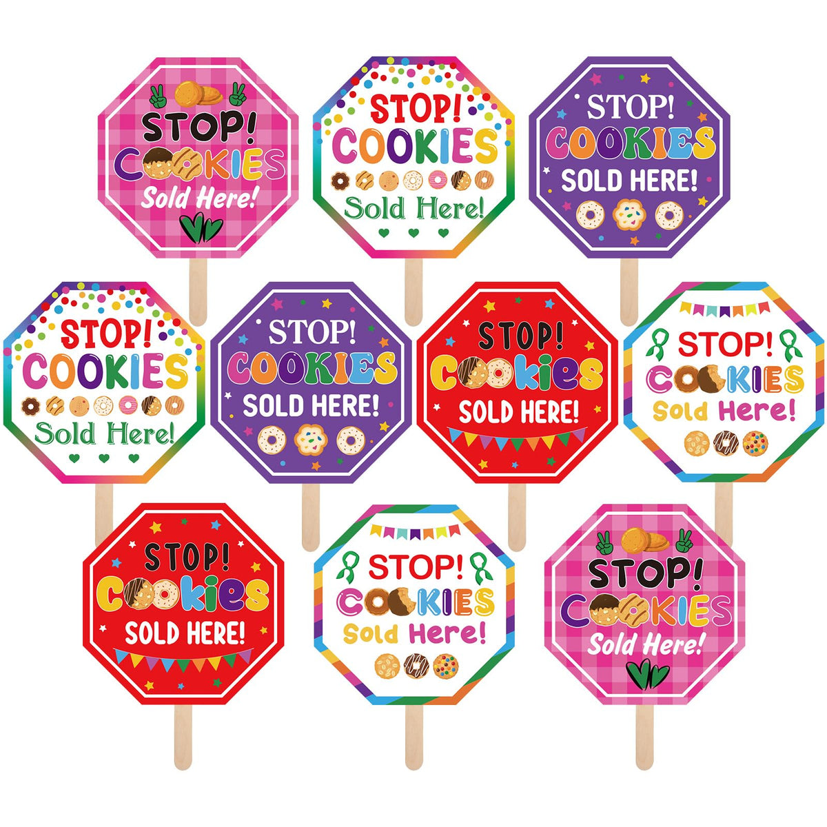 Bucherry Stop Cookies Sold Here sign 10x10in eye catching booth signage for busy events