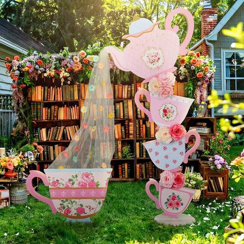 Bucherry teacup decoration shows elegant stacking for photo-worthy setups.